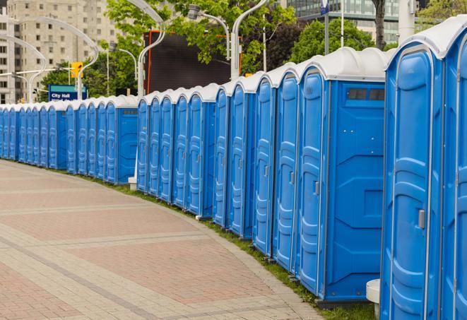 Seasonal porta potty units set up at a High Springs, Florida venue